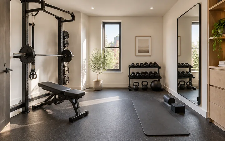 AI-generated home gym concept illustration