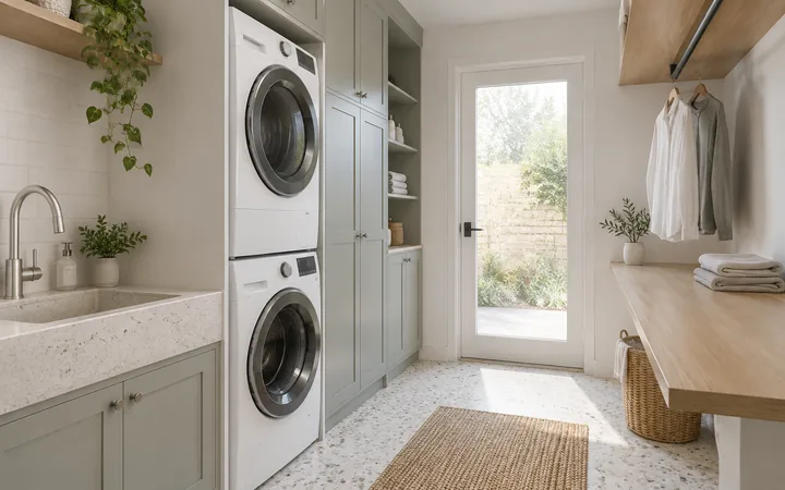 AI-generated laundry room concept illustration